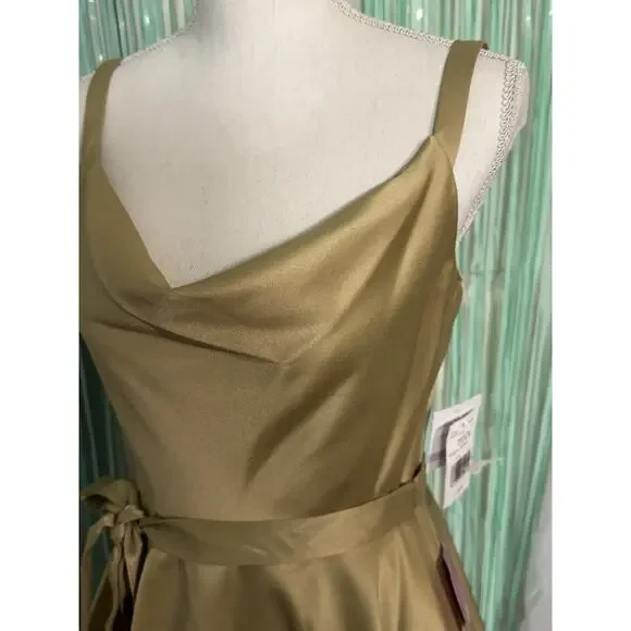 Gabby Skye Occasion Gold Fit & Flare Cocktail Dress, Homecoming, NWT, Size 6 - Picture 6 of 10